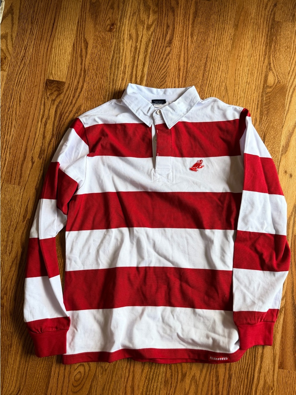 Charles River Apparel Red & White Striped Rugby Polo